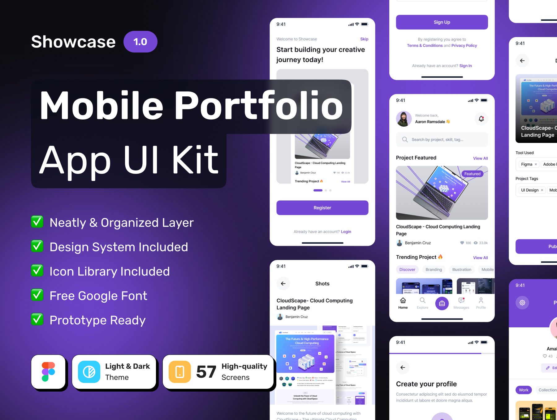 SHOWCASE - Creative Portfolio Mobile App UI Kit