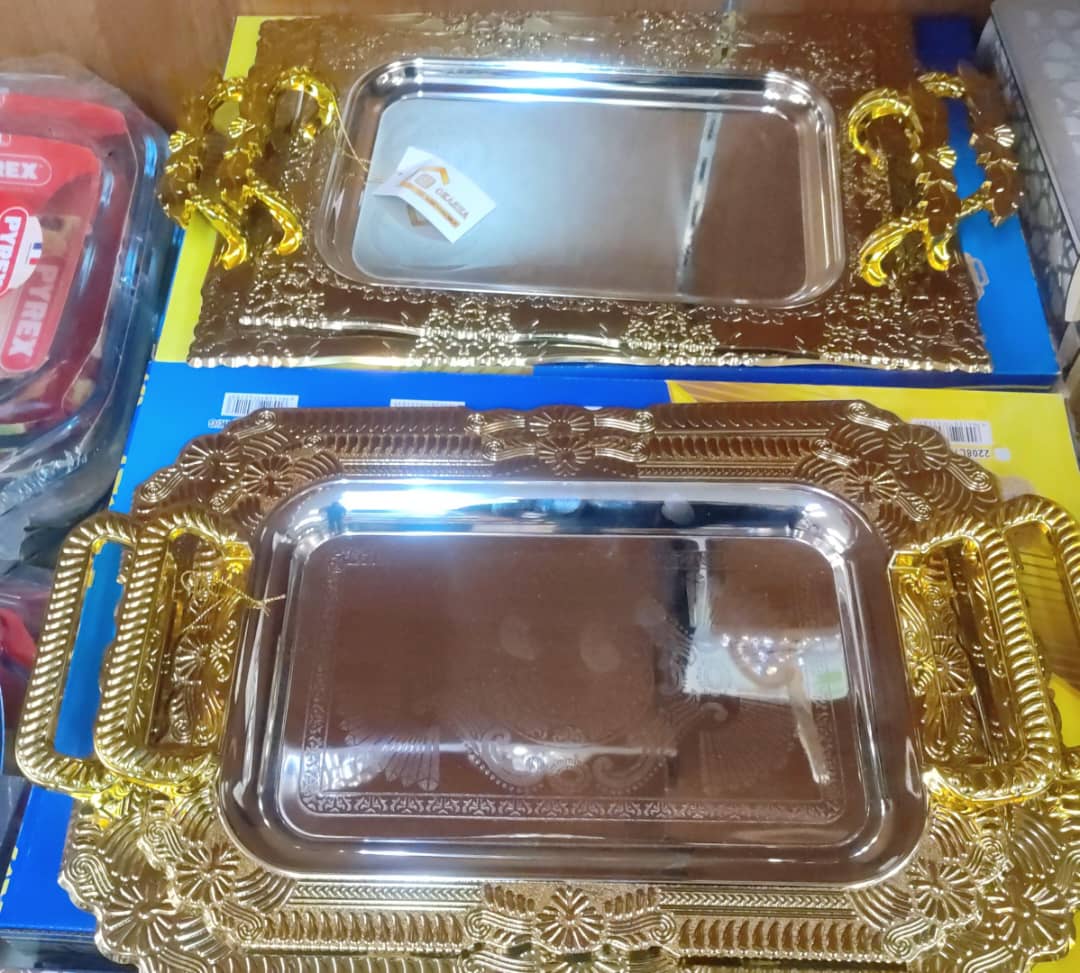 طقم صواني ستيل ثنائي