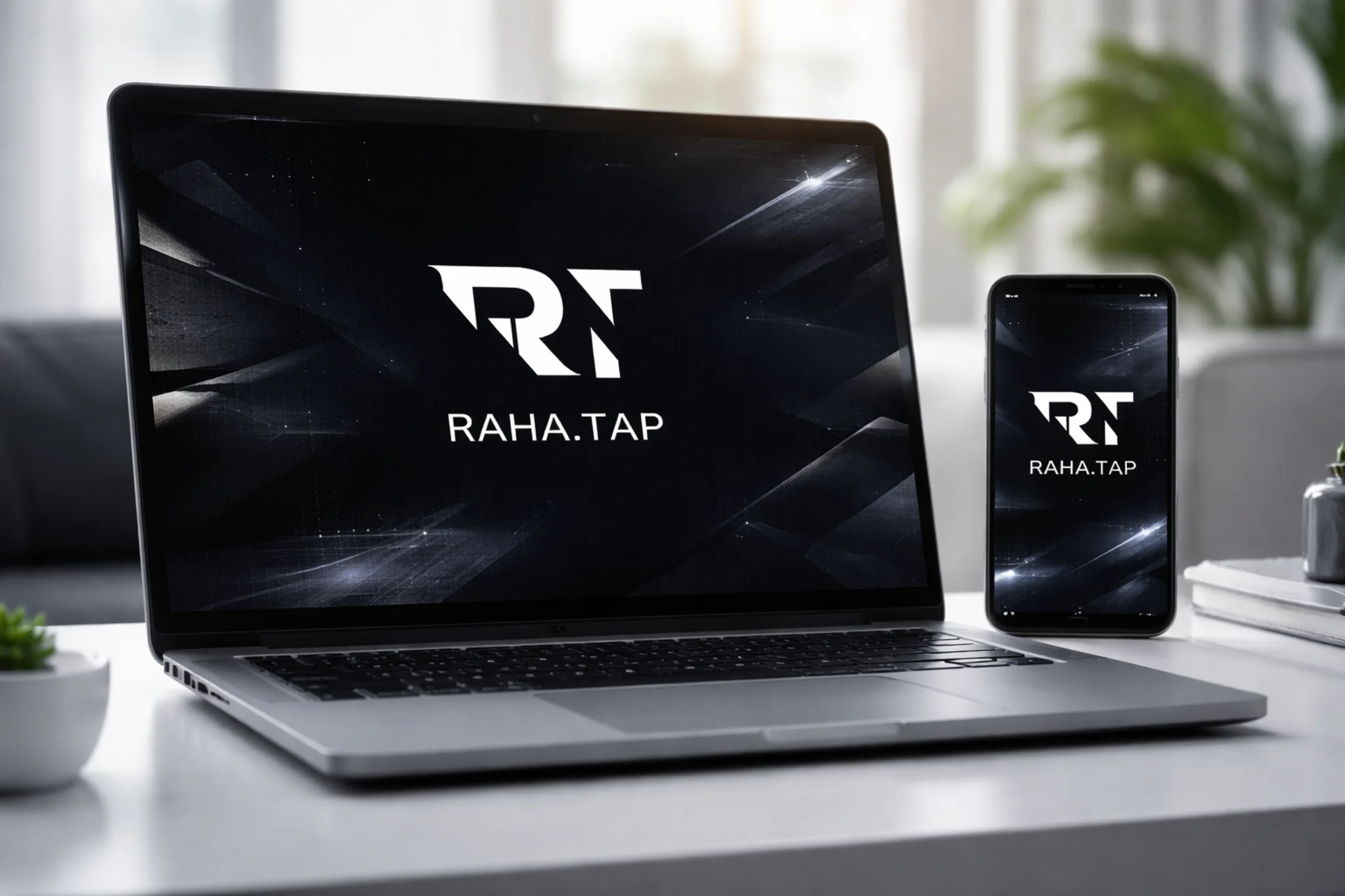 RahaTap platform on laptop and mobile — digital presence for businesses